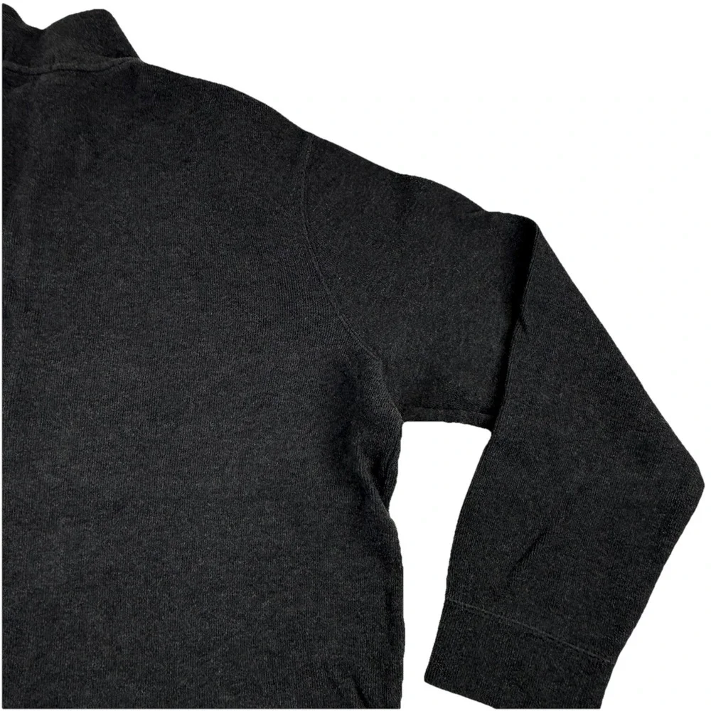Polo Ralph Lauren Mens XXL 1/4 Zip Pullover Dark Gray Cotton Sweater Red Pony